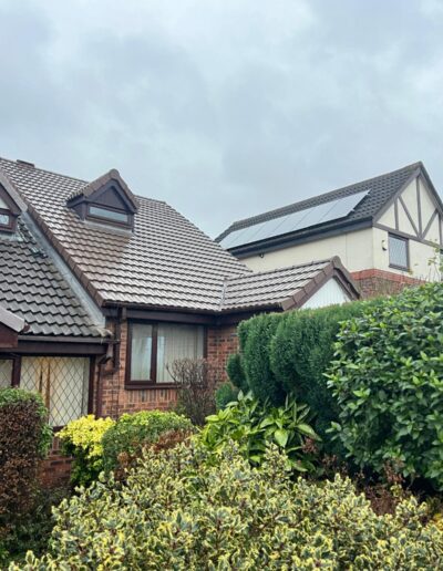 roof of house from the perspective of a garden