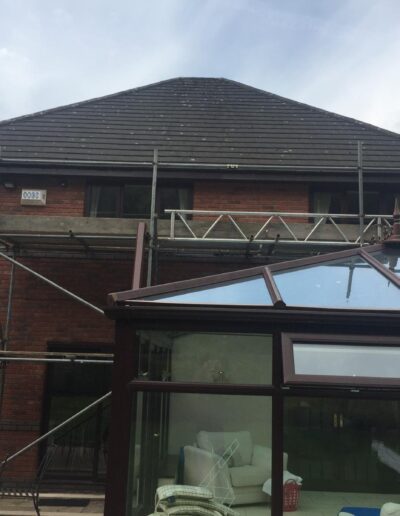 house with scaffolding